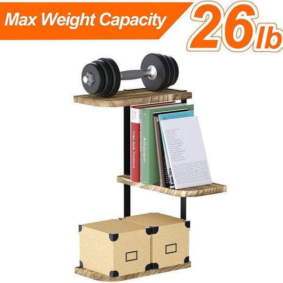 New Rustic Wood Corner Shelf Wall Mount of 3 Tier - Picture 4 of 7